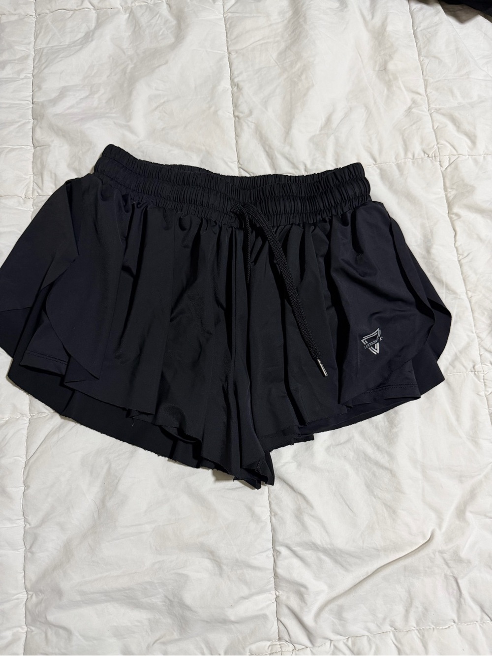 Women's Black Athletic Running Shorts with Drawstring